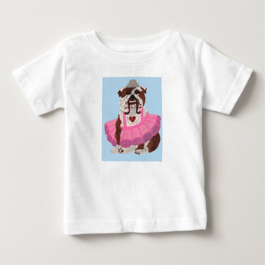 ブルドッグバレリーナ ベビーTシャツ (正面)