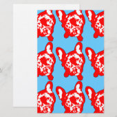 ブルドッグパターン 便箋 (正面/裏面)