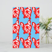 ブルドッグパターン 便箋 (スタンド正面)