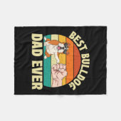 ブルドッグパパエバー – 犬のオーナー動物ペットオーナー フリースブランケット (正面(横))