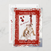 ブルドッグパピーそれを雪#2グリーティングポストカード シーズンポストカード (正面/裏面)