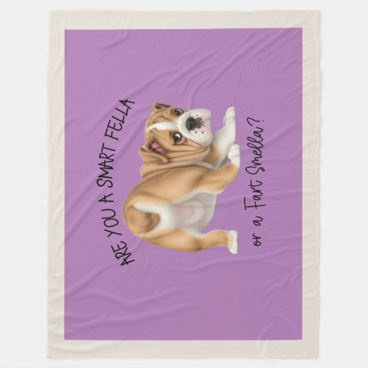 ブルドッグパピースフェラ頭が切れるファートスメラダーク フリースブランケット (正面)