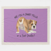 ブルドッグパピースフェラ頭が切れるファートスメラダーク フリースブランケット (正面(横))