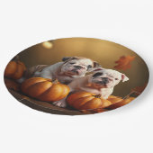 ブルドッグパピー秋デライトカボチャ ペーパープレート (アングル)