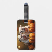 ブルドッグパピー秋デライトカボチャ ラゲッジタグ (裏面縦)