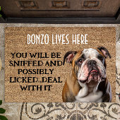 ブルドッグパーソナライズされたおもしろい形式 ドアマット