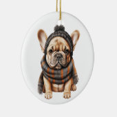 ブルドッグパーソナライズされたドフランスの・ドッグ・アート セラミックオーナメント (右)