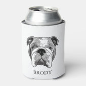 ブルドッグパーソナライズされたハンドスケッチ 缶クーラー (缶正面)