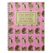 ブルドッグパーソナライズされたパタフランスのーン名前をカスタムする ノートブック (正面)