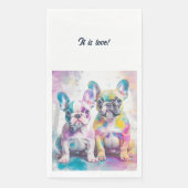 ブルドッグパーソナライズされたプフランスのパピー・ナプキンス (正面)