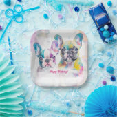 ブルドッグパーソナライズされたプフランスのパピー・ナプキンス ペーパープレート (パーティー)