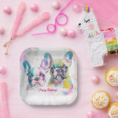 ブルドッグパーソナライズされたプフランスのパピー・ナプキンス ペーパープレート (パーティー)