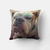 ブルドッグパーソナライズされたペットポートレート クッション (裏面)