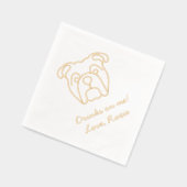 ブルドッグパーソナライズされたメッセージが私の飲み結婚物 箔ナプキン (左)