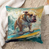 ブルドッグビーチ絵画サーフィン クッション (ブランケット)