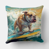 ブルドッグビーチ絵画サーフィン クッション (裏面)