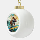 ブルドッグビーチ絵画サーフィン セラミックボールオーナメント (右)