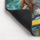 ブルドッグビーチ絵画サーフィン マウスパッド (コーナー)