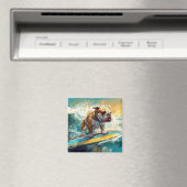 ブルドッグビーチ絵画サーフィン マグネット (インサイチュ (食洗機))