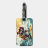 ブルドッグビーチ絵画サーフィン ラゲッジタグ (裏面縦)