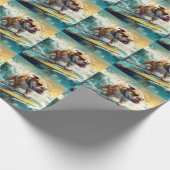 ブルドッグビーチ絵画サーフィン ラッピングペーパー (角)