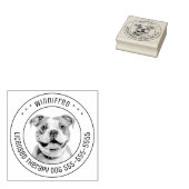 ブルドッグピットブルドッグペットフォトラウンド ラバースタンプ (押印)