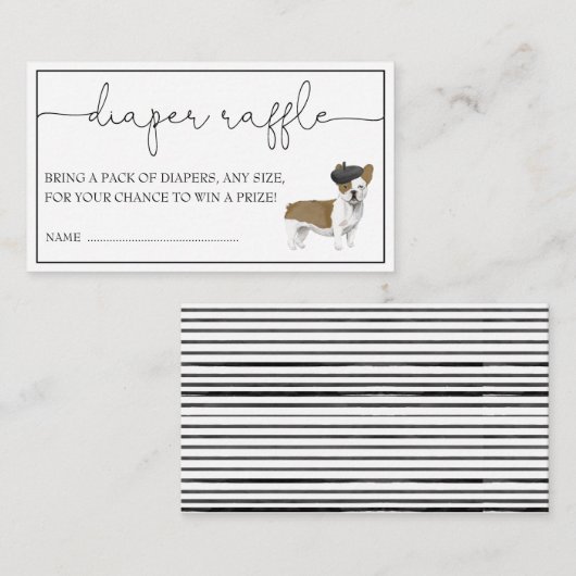 ブルドッグフランスのおむつ男女兼用ラッフルエンクロージャ エンクロージャーカード (正面/裏面)