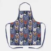 ブルドッグフランスのおもしろいほこりっぽいブルードッグ エプロン (正面)
