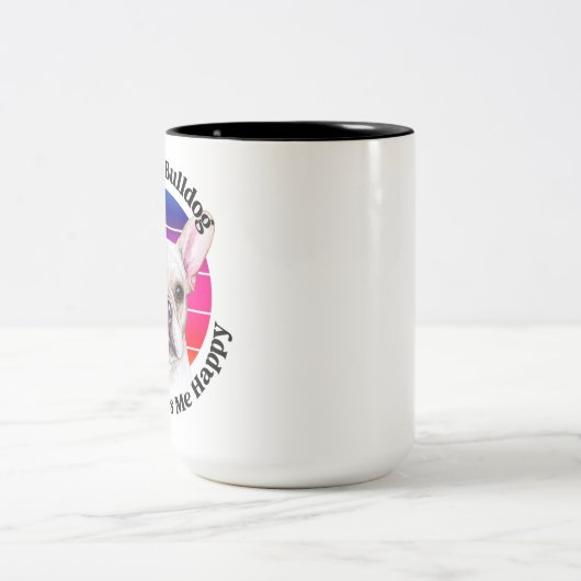 ブルドッグフランスのおもしろい引用文2トーンのコーヒーマグ ツートーンマグカップ (中央)