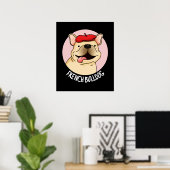 ブルドッグフランスのおもしろい犬プンダークBG ポスター (ホームオフィス)