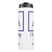 ブルドッグフランスのかわいいペットシルエットパープルPY&B タンブラー (正面)