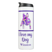 ブルドッグフランスのかわいいペットシルエットパープルPY&B タンブラー (回転右)
