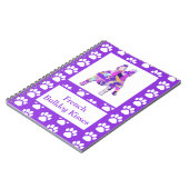 ブルドッグフランスのかわいいペットシルエットパープルPY&B ノートブック (左側)