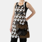 ブルドッグフランスのかわいい漫画の犬と名前 エプロン (インサイチュ)