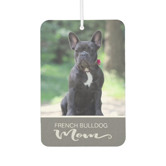 ブルドッグフランスのがあなたの犬の写真を挿入 カーエアーフレッシュナー (正面)