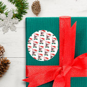 ブルドッグフランスのがクリスマス犬のパターンを育てる ラウンドシール