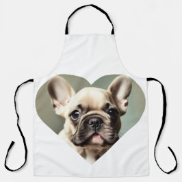 ブルドッグフランスのが大好き！ハートフランスのの強打 エプロン