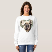 ブルドッグフランスのが大好き！ハートフランスのの強打 スウェットシャツ (正面フル)