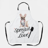 ブルドッグフランスのが愛を広める エプロン (正面)