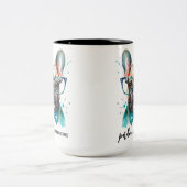 ブルドッグフランスのが私のフランスかわいい犬の恋人を許す ツートーンマグカップ (中央)