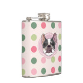 ブルドッグフランスのとカラフルのドット フラスク (右)