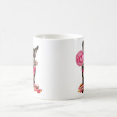 ブルドッグフランスのとキャンディー コーヒーマグカップ (中央)