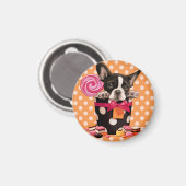 ブルドッグフランスのとキャンディ マグネット (正面/裏面)