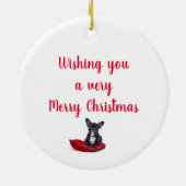 ブルドッグフランスのとクリスマスツリーオーナメント セラミックオーナメント (裏面)