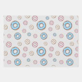 ブルドッグフランスのとドーナツのアートをポップ・アートの設定 ラッピングペーパーシート (正面3)