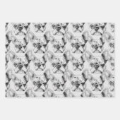 ブルドッグフランスのとドーナツのアートをポップ・アートの設定 ラッピングペーパーシート (正面)