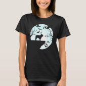 ブルドッグフランスのとムーンハロウィーンフランスのブルドッグD Tシャツ (正面)