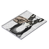 ブルドッグフランスのと指の口ひげ ノートブック (左側)