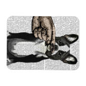 ブルドッグフランスのと指の口ひげ マグネット (横)