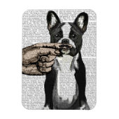 ブルドッグフランスのと指の口ひげ マグネット (縦)